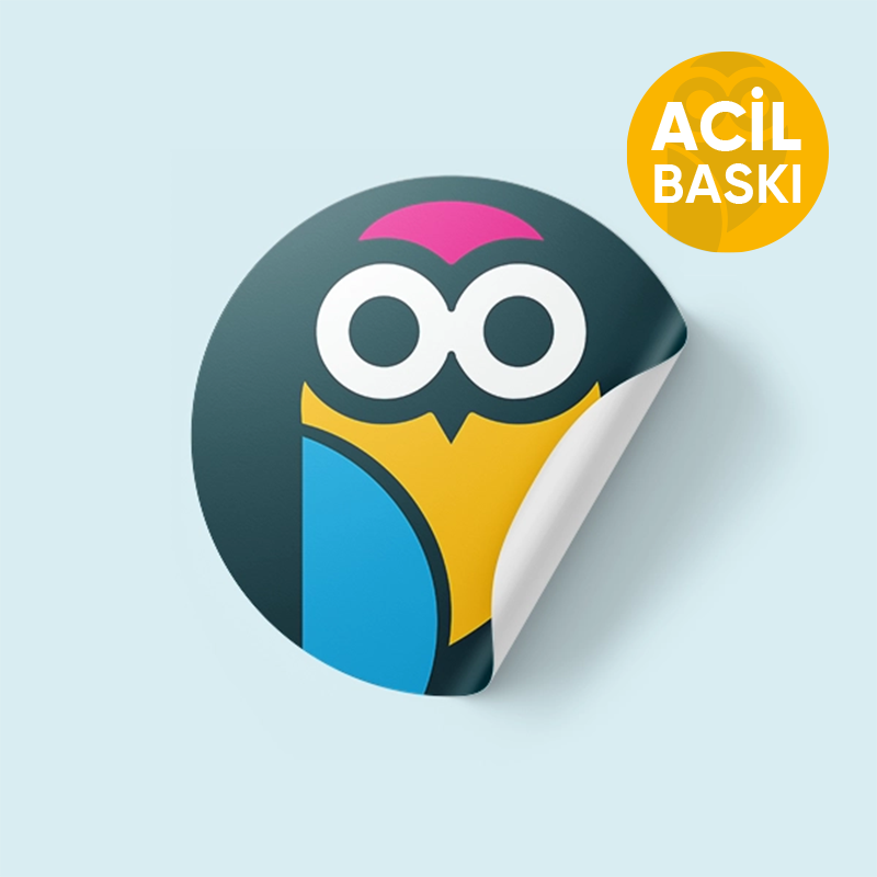 Acil Yuvarlak Sticker Etiket